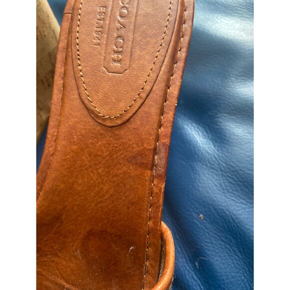 COACH JAZMIN Cork Platform Wedge Slides - Picture 7 of 7